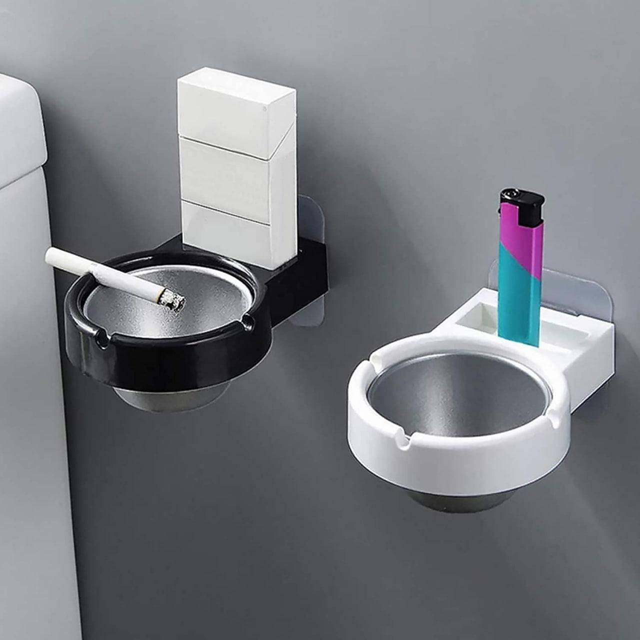 Wall-Mounted Ashtray & Cigarette Lighter Storage Rack
