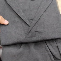 Men's Crinkled Co-Ord Set Black
