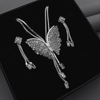 Butterfly Pendant Necklace with Earrings